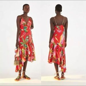 NWT Farm Rio Red Macaw Wrap Dress